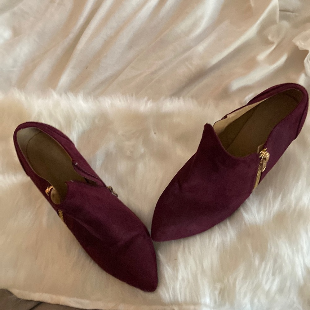 Burgundy Suede Booties